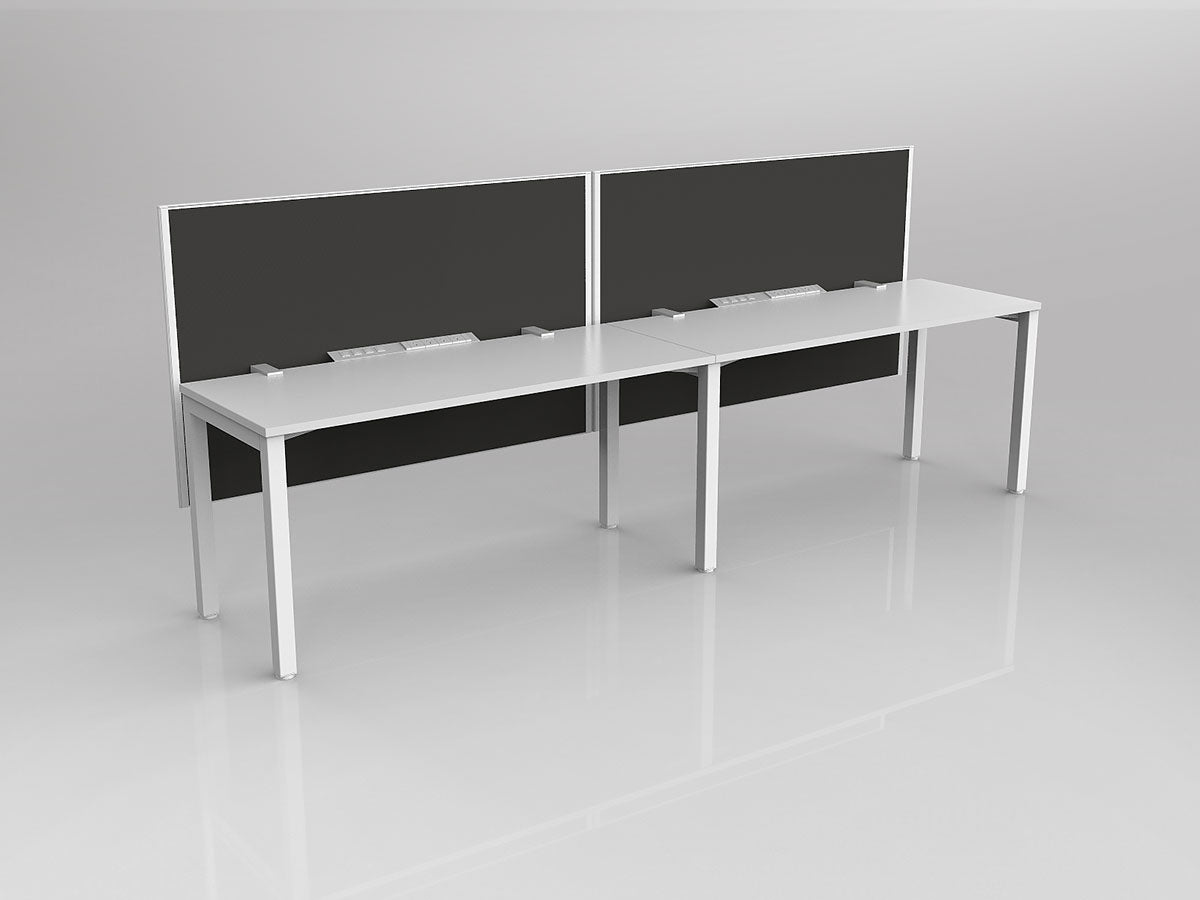 OL Axis 2 User Single Sided Workstation with Hung Screen - Breathe Fabric