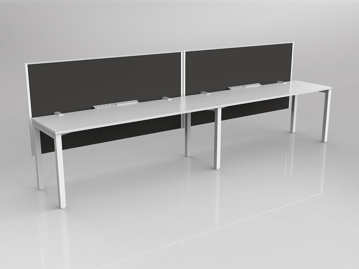 OL Axis 2 User Single Sided Workstation with Hung Screen - Breathe Fabric