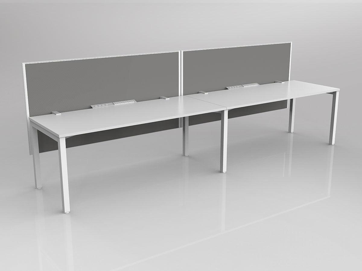 OL Axis 2 User Single Sided Workstation with Hung Screen - Breathe Fabric