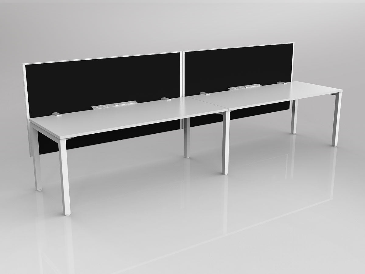 OL Axis 2 User Single Sided Workstation with Hung Screen - Splice Fabric