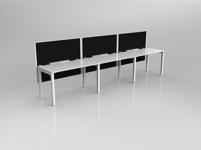 OL Axis 3 User Single Sided Workstation with Hung Screen - Splice Fabric