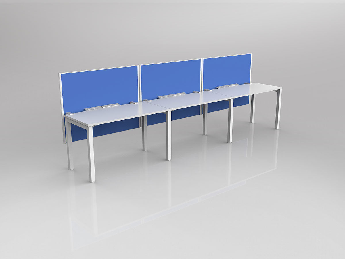 OL Axis 3 User Single Sided Workstation with Hung Screen - Breathe Fabric