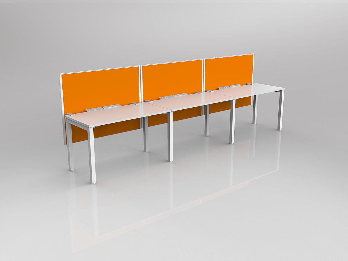 OL Axis 3 User Single Sided Workstation with Hung Screen - Breathe Fabric