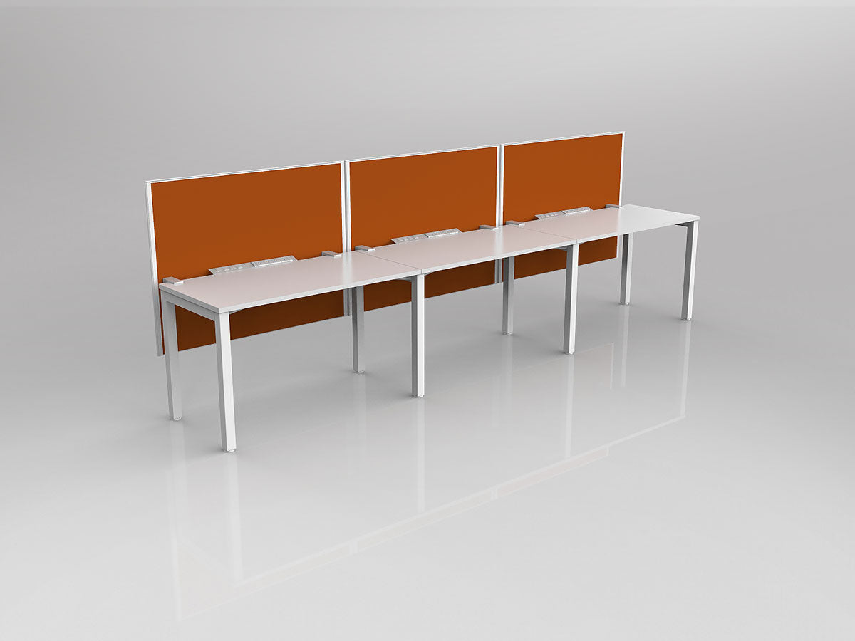 OL Axis 3 User Single Sided Workstation with Hung Screen - Breathe Fabric