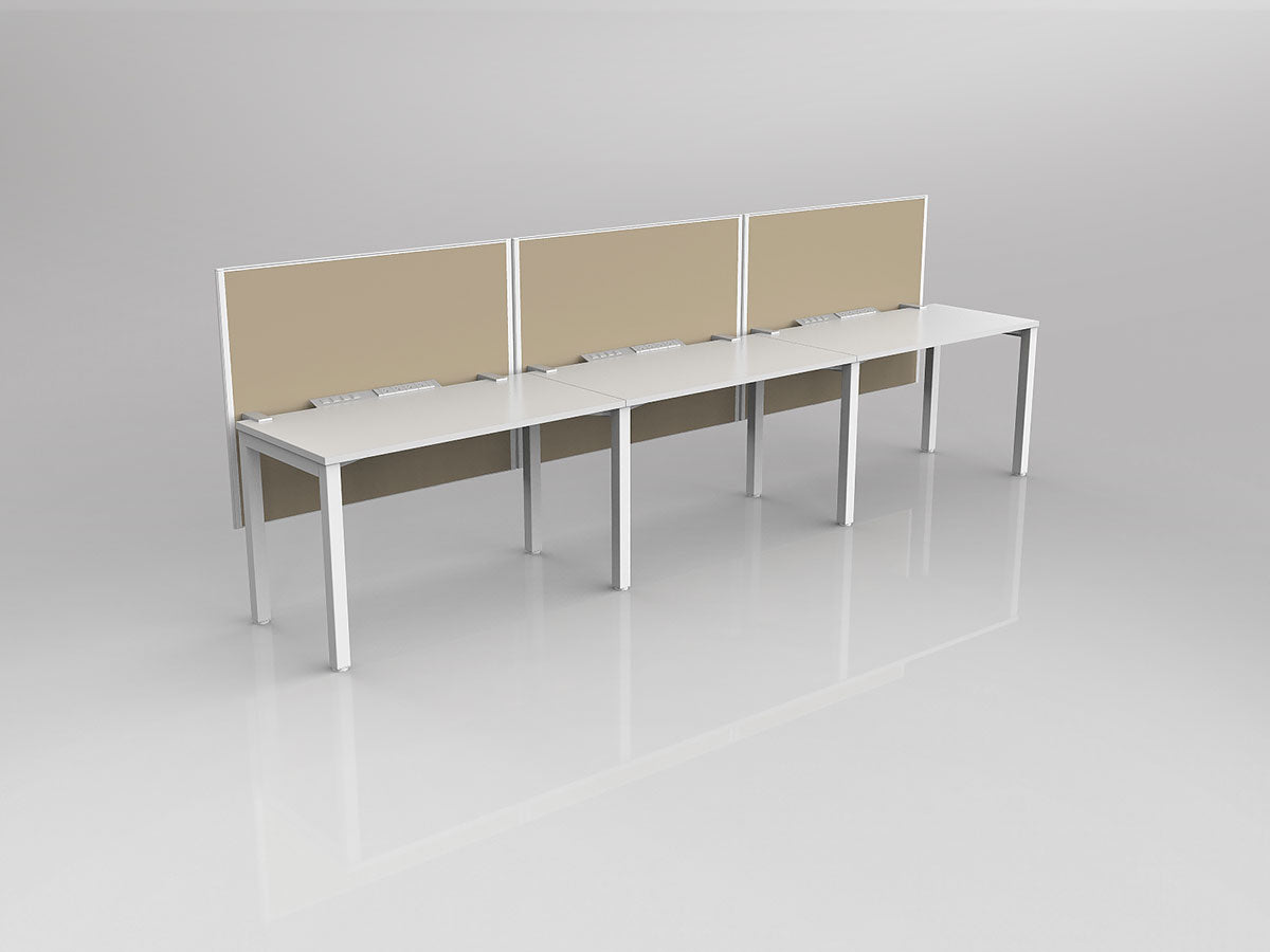 OL Axis 3 User Single Sided Workstation with Hung Screen - Breathe Fabric