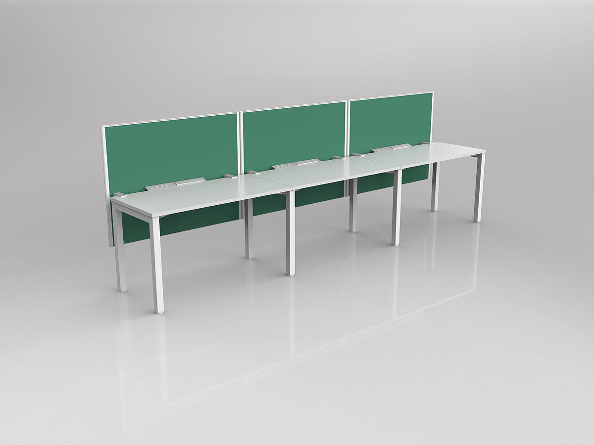 OL Axis 3 User Single Sided Workstation with Hung Screen - Breathe Fabric