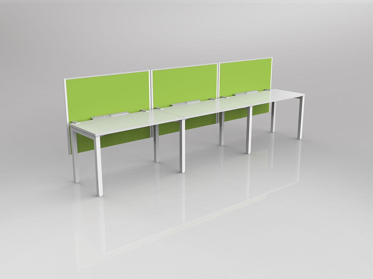 OL Axis 3 User Single Sided Workstation with Hung Screen - Breathe Fabric