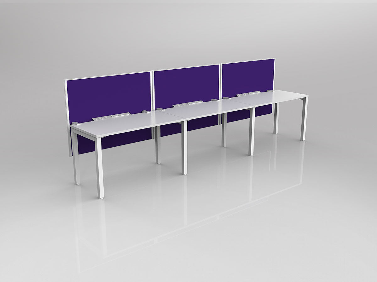 OL Axis 3 User Single Sided Workstation with Hung Screen - Breathe Fabric