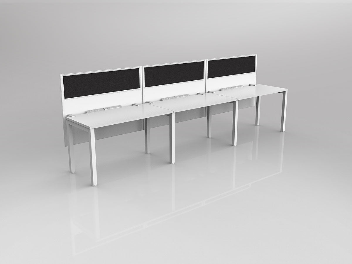 OL Axis 3 User Single Sided Workstation with Hung Screen - Breathe Fabric