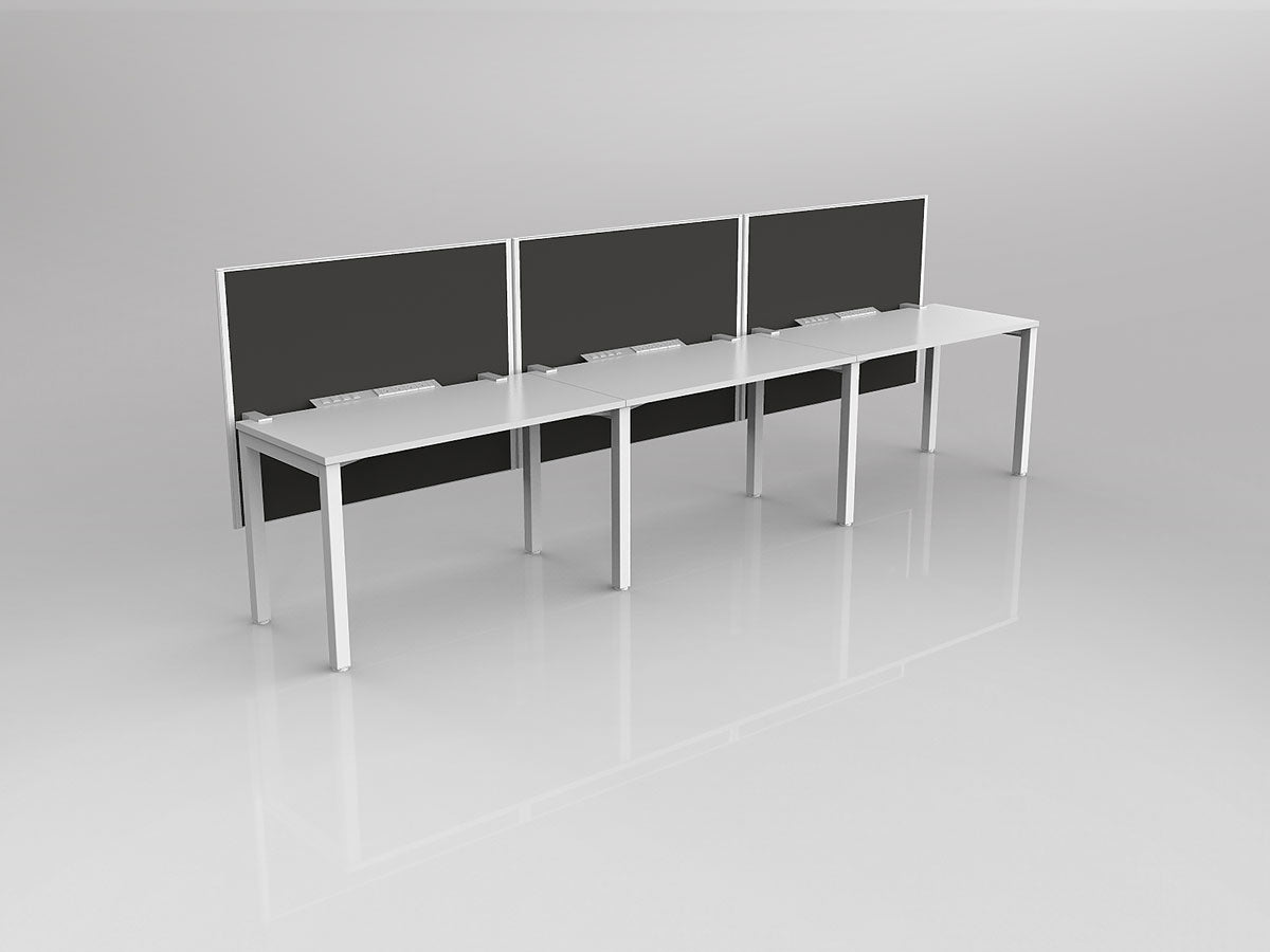 OL Axis 3 User Single Sided Workstation with Hung Screen - Breathe Fabric