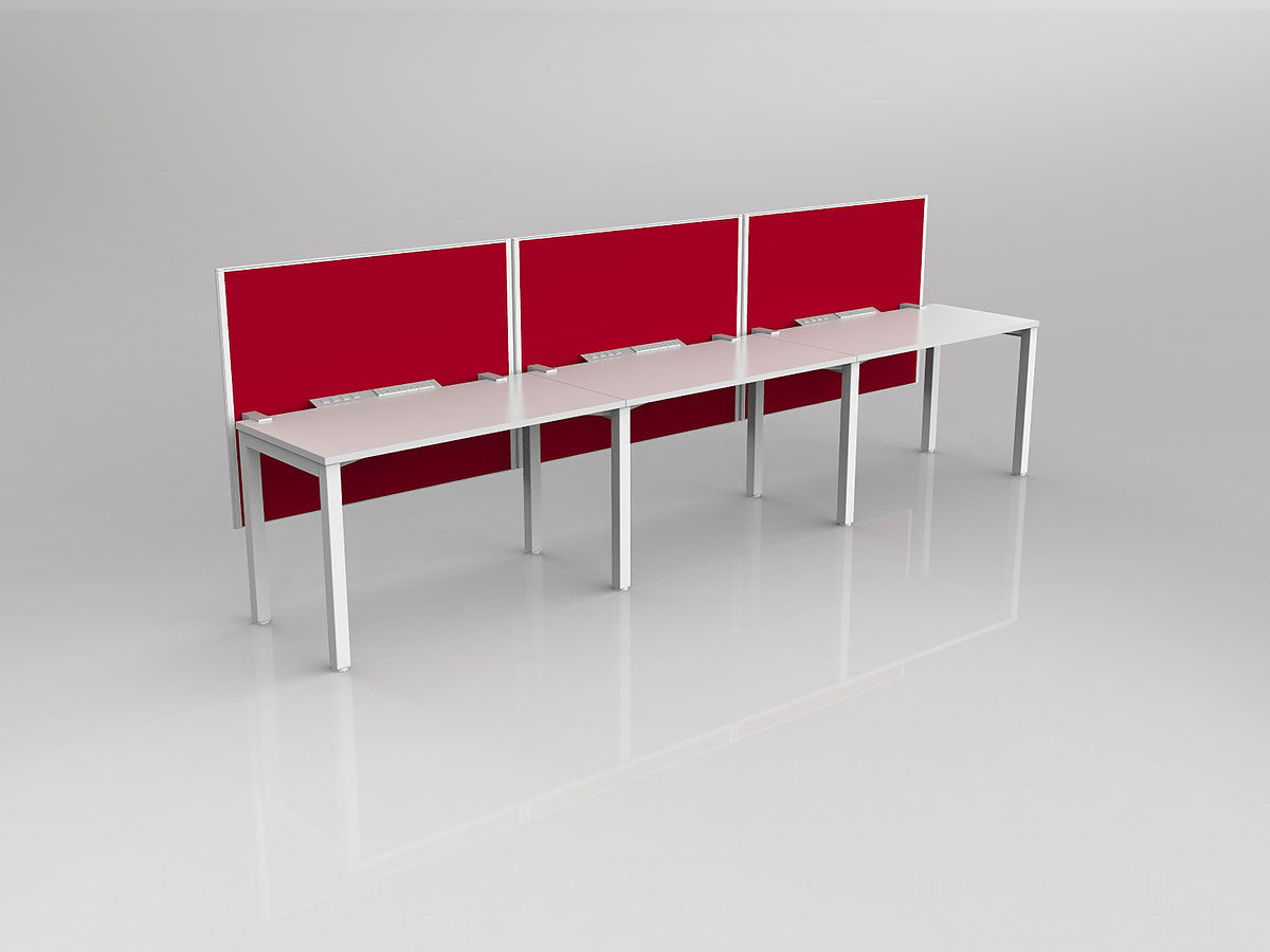 OL Axis 3 User Single Sided Workstation with Hung Screen - Breathe Fabric