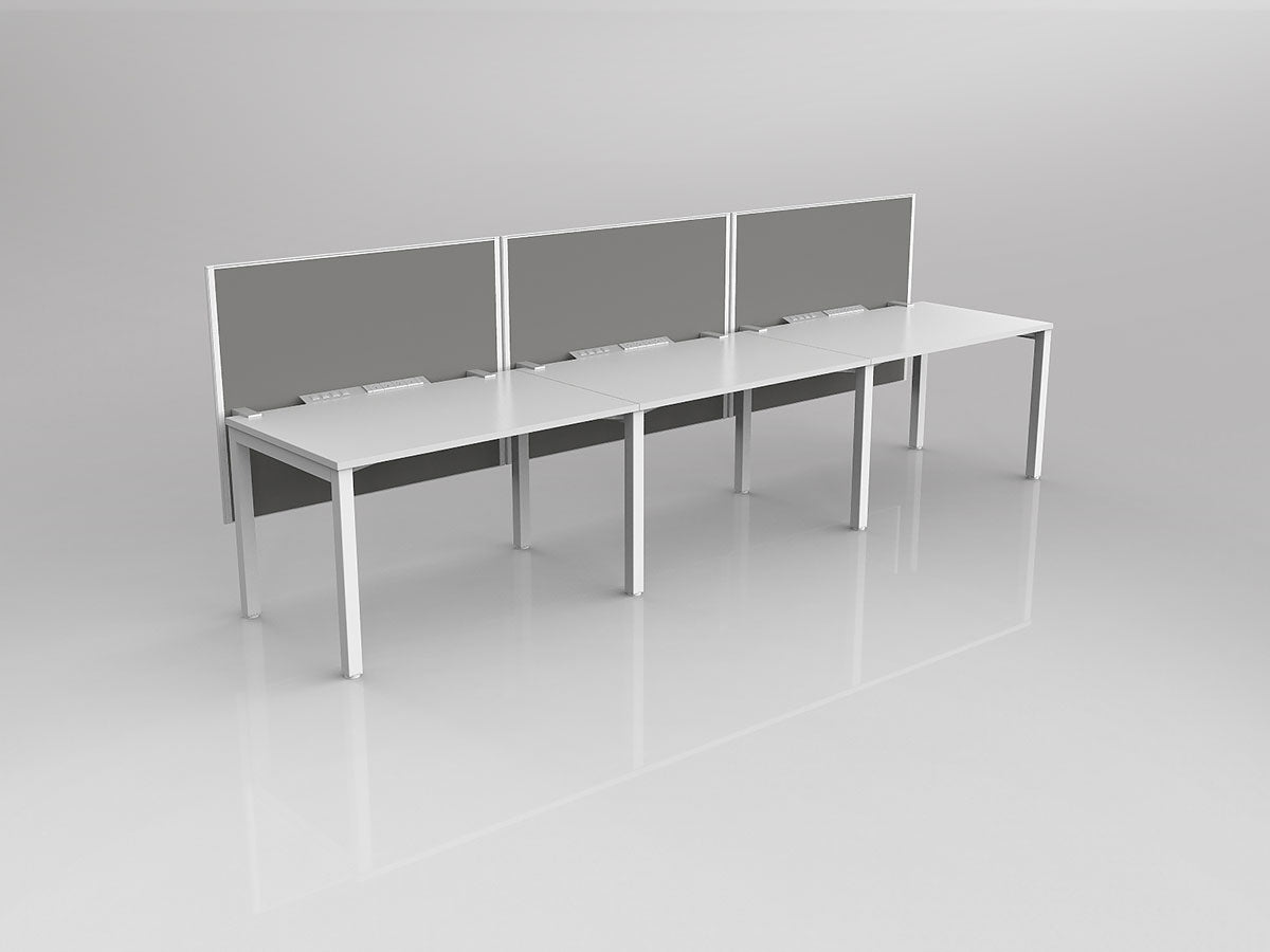 OL Axis 3 User Single Sided Workstation with Hung Screen - Splice Fabric