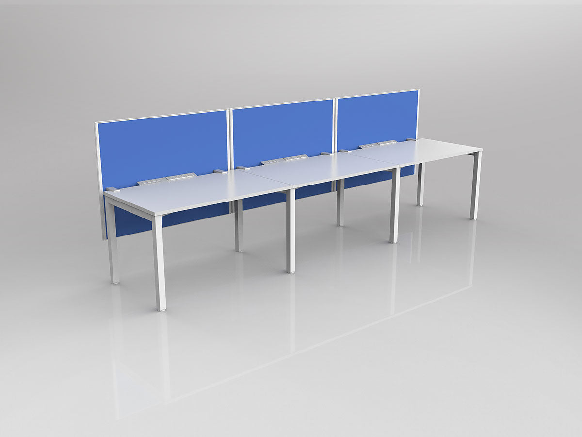 OL Axis 3 User Single Sided Workstation with Hung Screen - Breathe Fabric