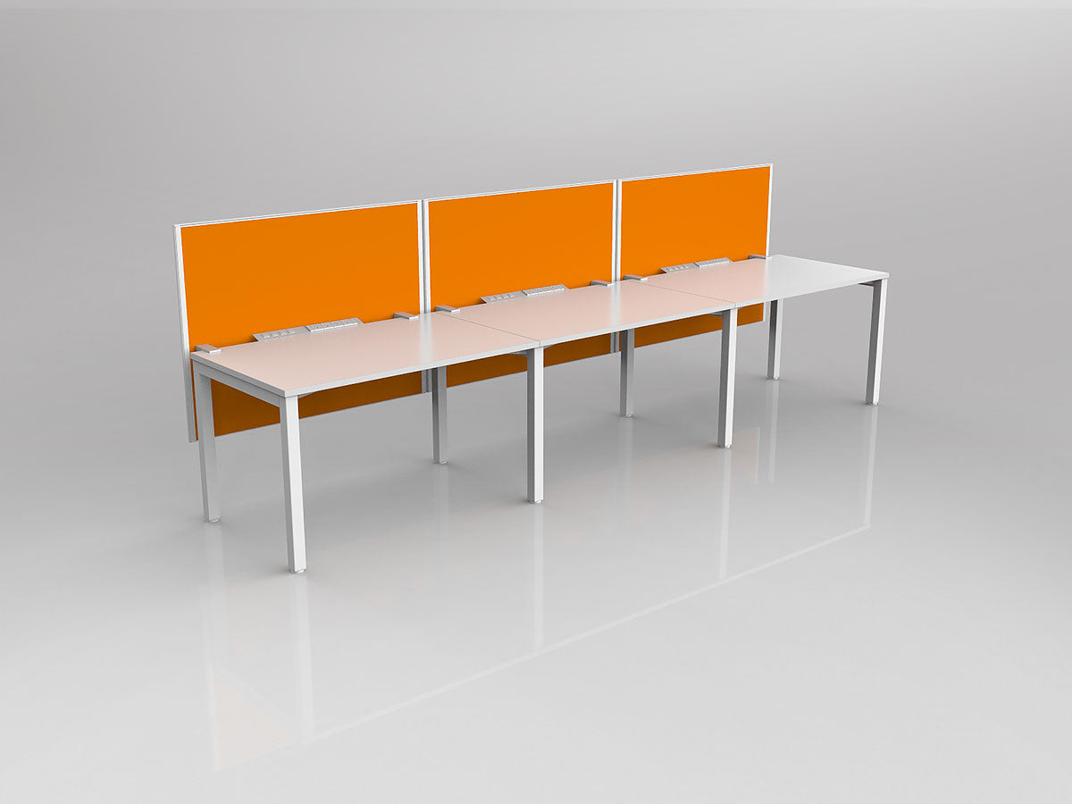 OL Axis 3 User Single Sided Workstation with Hung Screen - Breathe Fabric