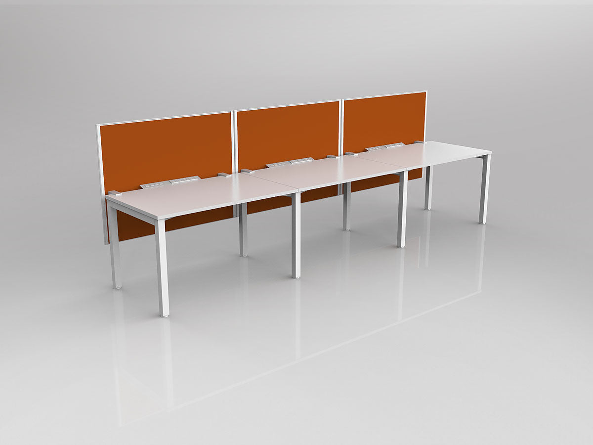 OL Axis 3 User Single Sided Workstation with Hung Screen - Breathe Fabric