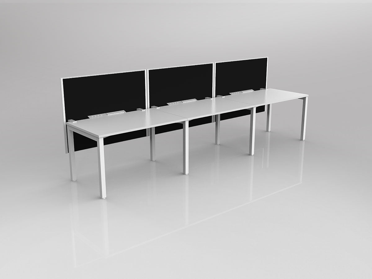 OL Axis 3 User Single Sided Workstation with Hung Screen - Breathe Fabric