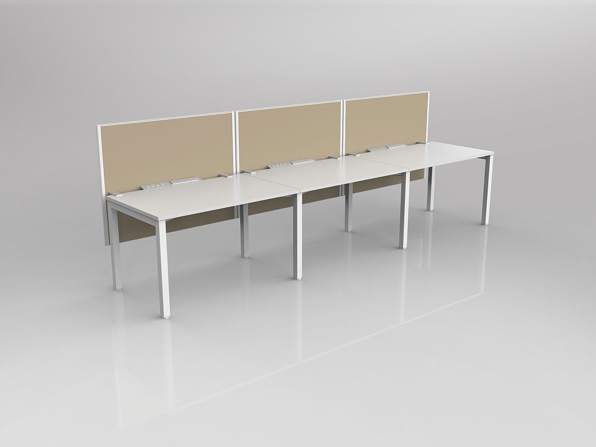 OL Axis 3 User Single Sided Workstation with Hung Screen - Breathe Fabric