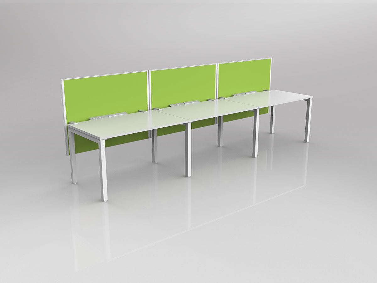 OL Axis 3 User Single Sided Workstation with Hung Screen - Breathe Fabric