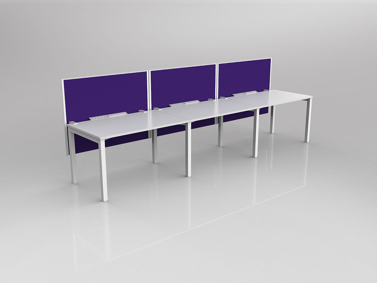 OL Axis 3 User Single Sided Workstation with Hung Screen - Breathe Fabric