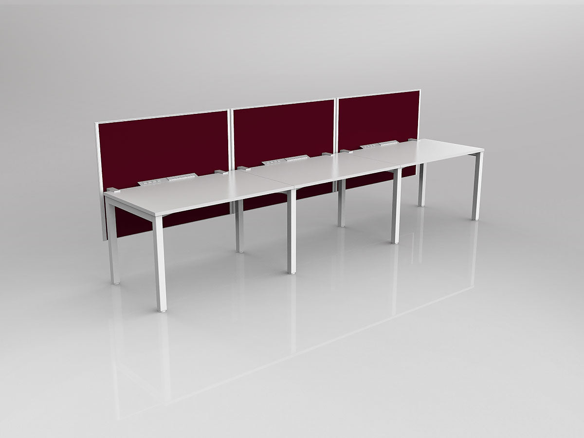 OL Axis 3 User Single Sided Workstation with Hung Screen - Breathe Fabric