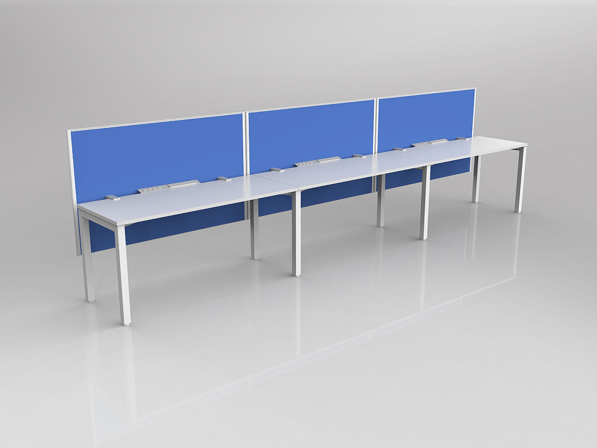 OL Axis 3 User Single Sided Workstation with Hung Screen - Breathe Fabric