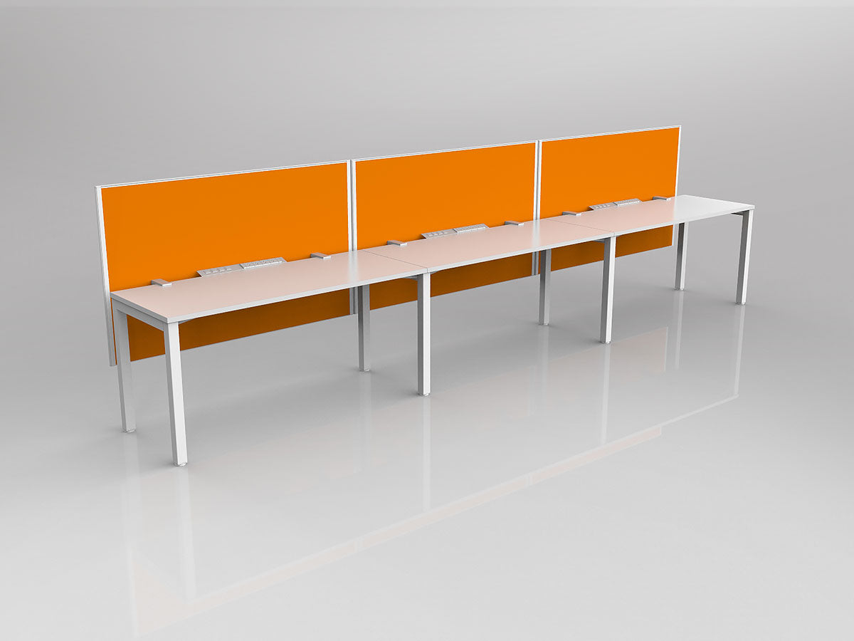 OL Axis 3 User Single Sided Workstation with Hung Screen - Breathe Fabric