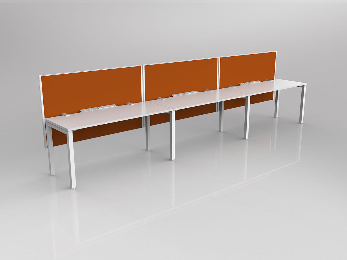 OL Axis 3 User Single Sided Workstation with Hung Screen - Breathe Fabric