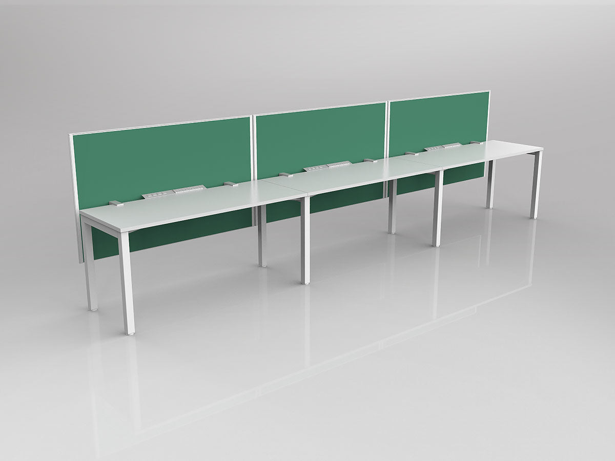 OL Axis 3 User Single Sided Workstation with Hung Screen - Breathe Fabric