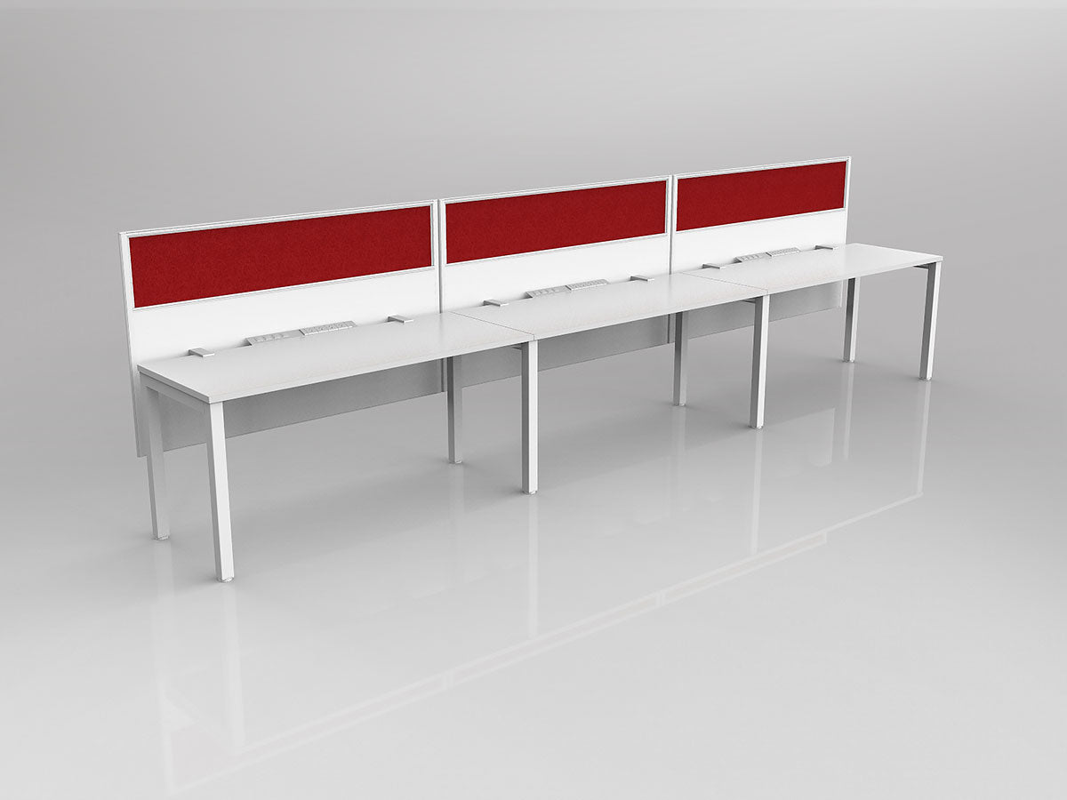 OL Axis 3 User Single Sided Workstation with Hung Screen - Breathe Fabric