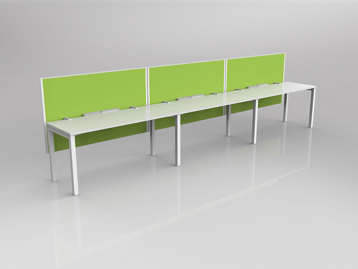 OL Axis 3 User Single Sided Workstation with Hung Screen - Breathe Fabric