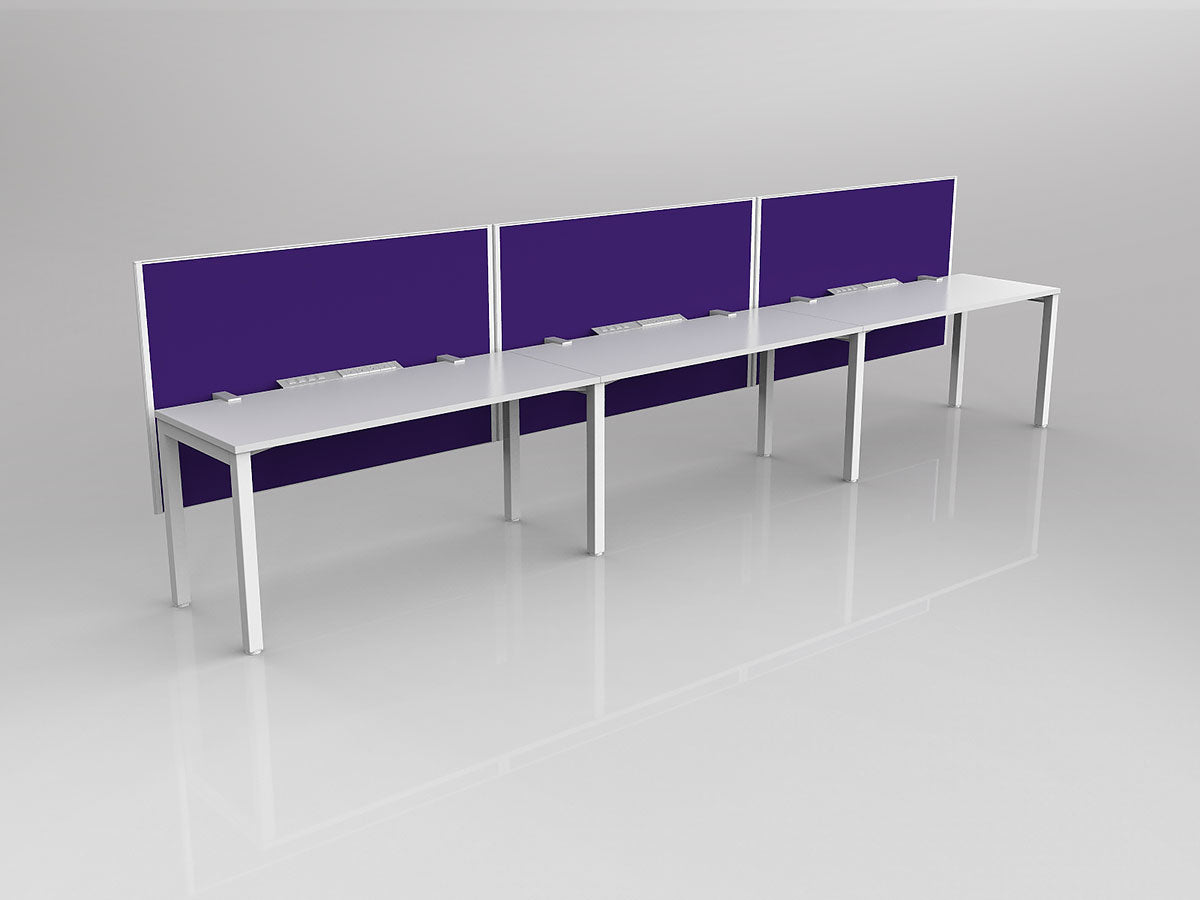 OL Axis 3 User Single Sided Workstation with Hung Screen - Breathe Fabric