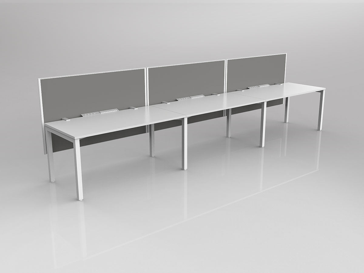 OL Axis 3 User Single Sided Workstation with Hung Screen - Splice Fabric