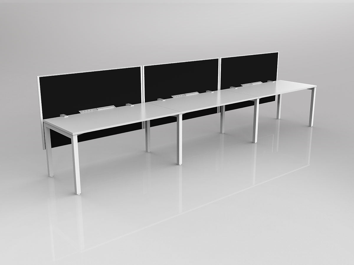 OL Axis 3 User Single Sided Workstation with Hung Screen - Splice Fabric