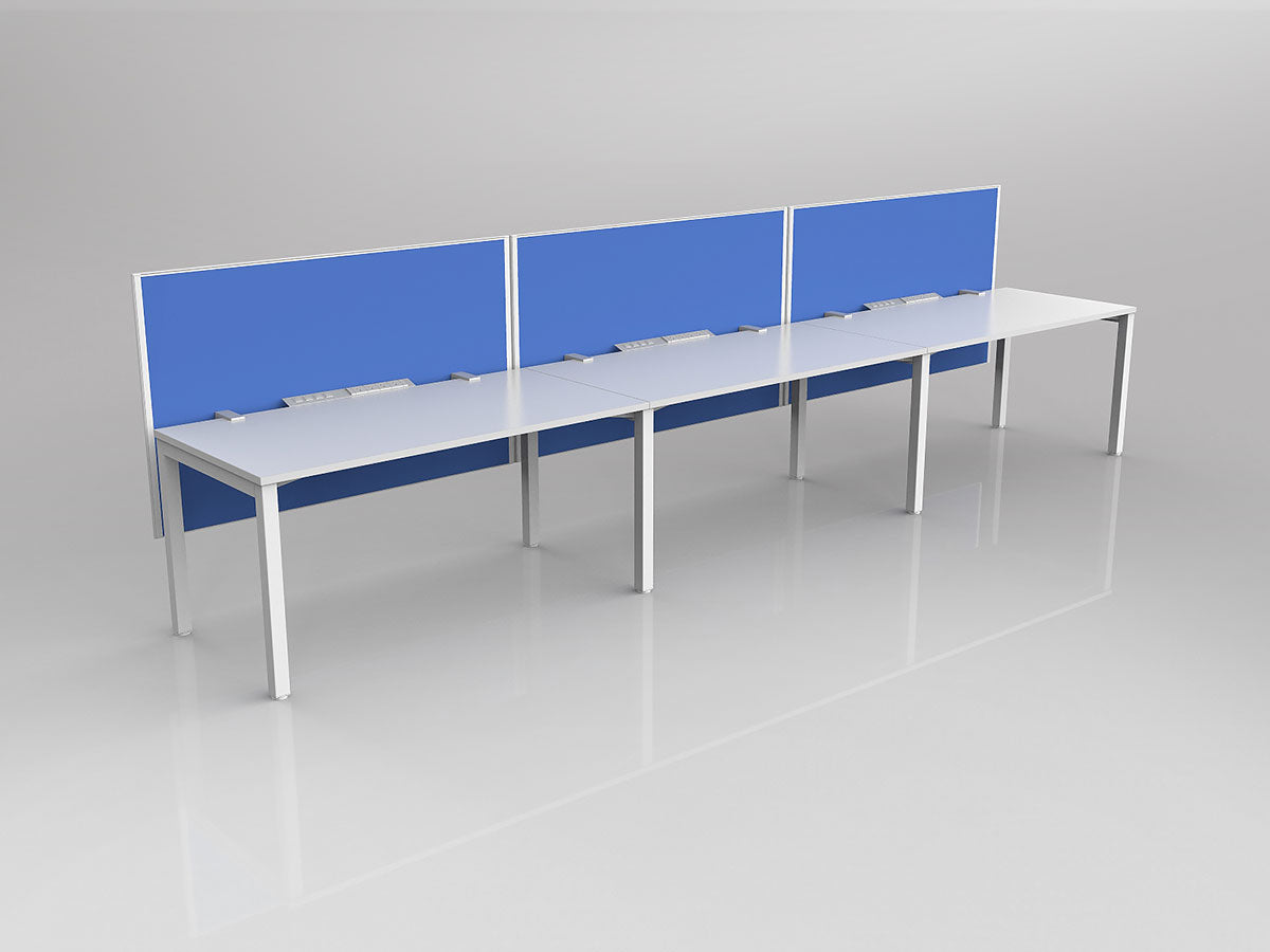 OL Axis 3 User Single Sided Workstation with Hung Screen - Breathe Fabric