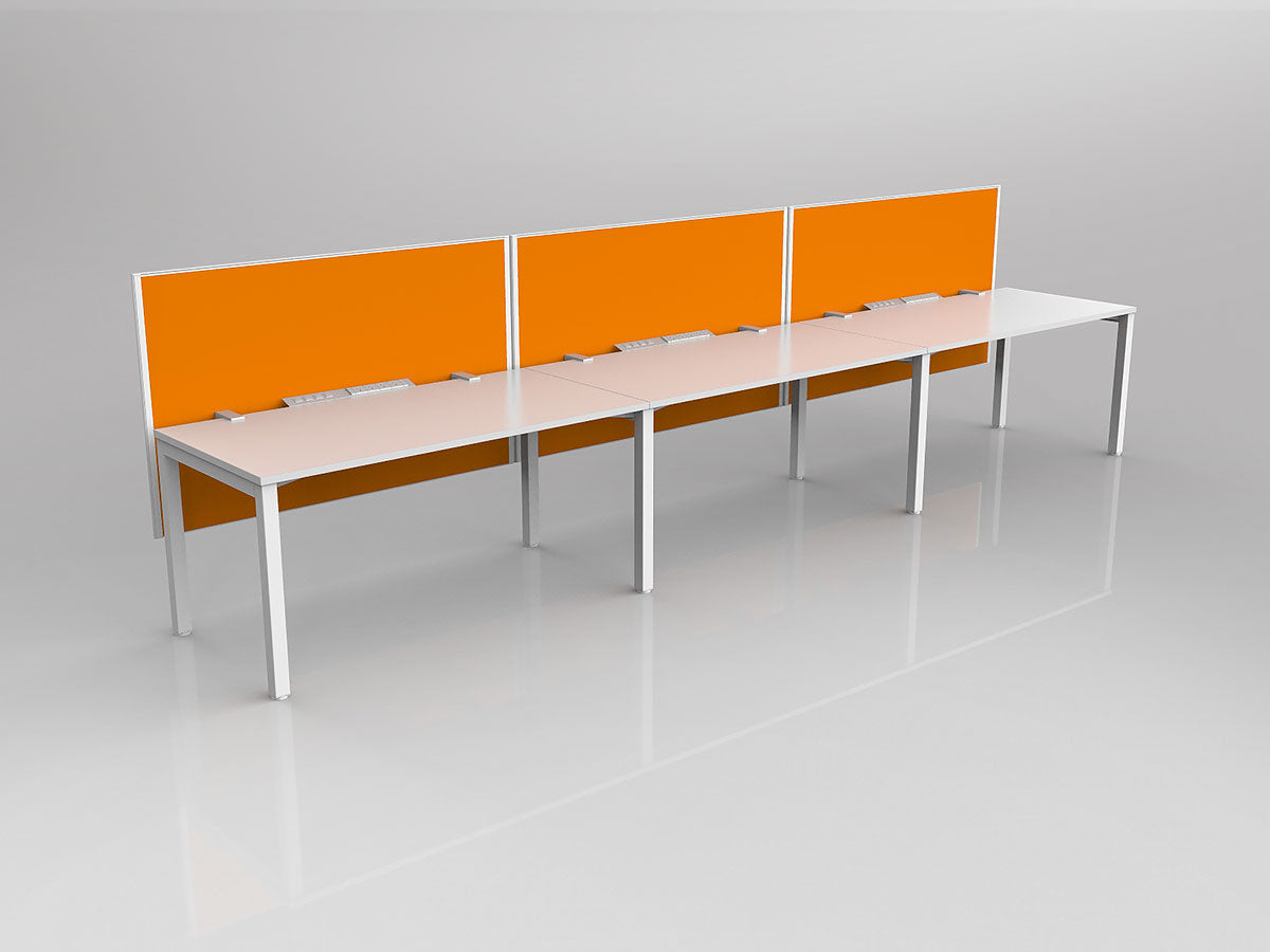 OL Axis 3 User Single Sided Workstation with Hung Screen - Breathe Fabric