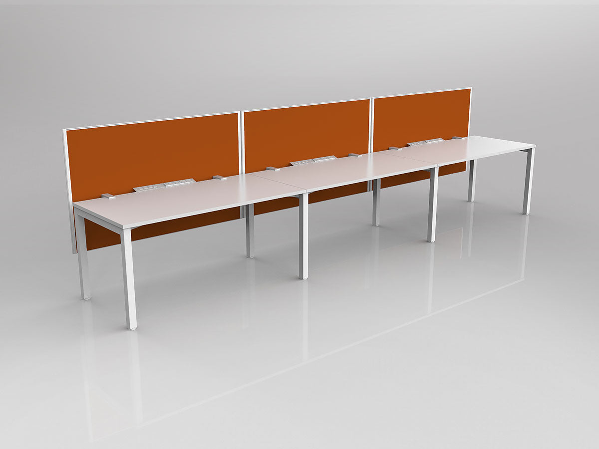 OL Axis 3 User Single Sided Workstation with Hung Screen - Breathe Fabric