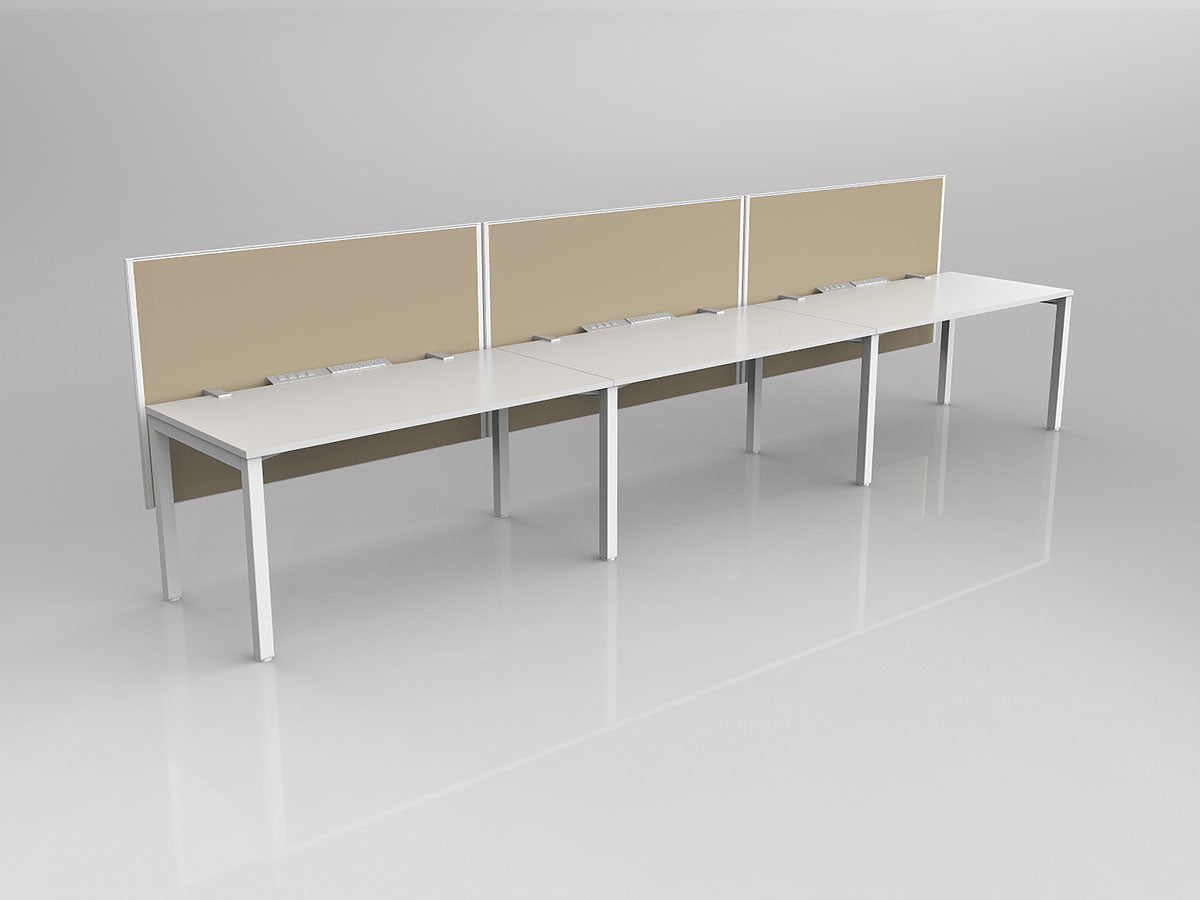 OL Axis 3 User Single Sided Workstation with Hung Screen - Breathe Fabric