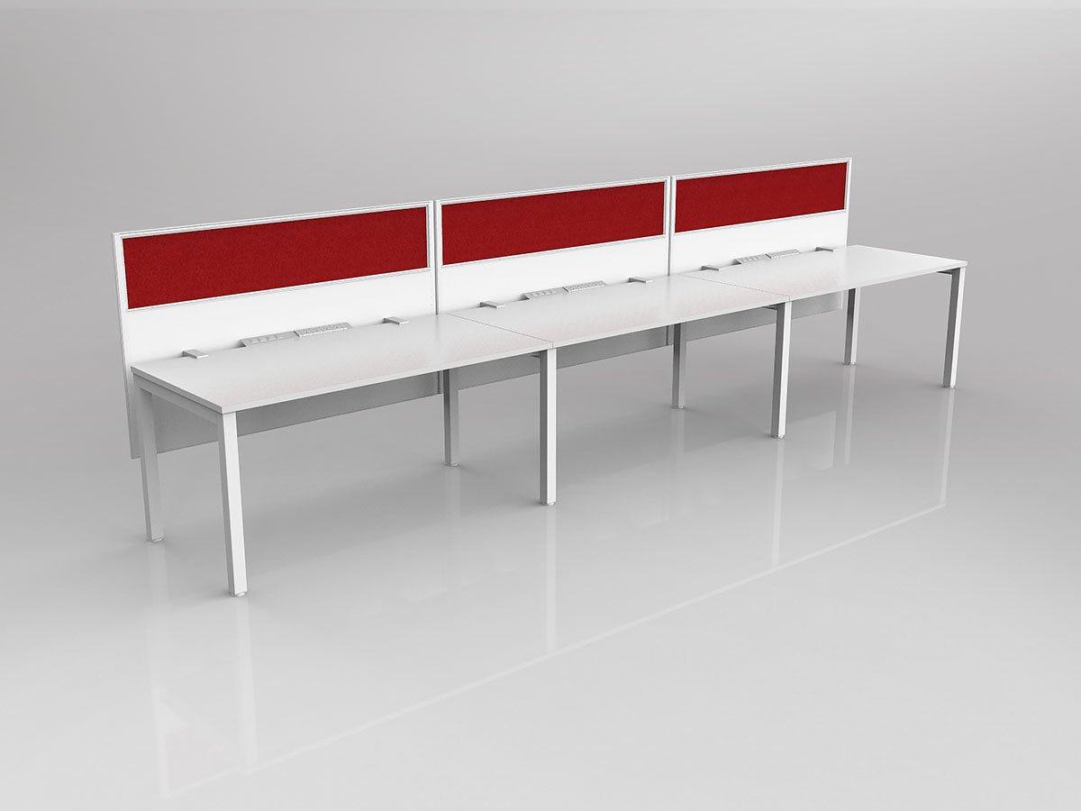 OL Axis 3 User Single Sided Workstation with Hung Screen - Breathe Fabric