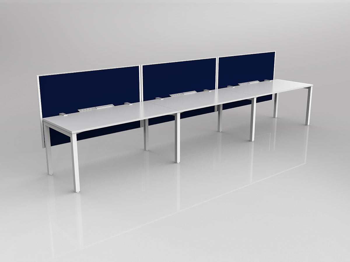 OL Axis 3 User Single Sided Workstation with Hung Screen - Breathe Fabric