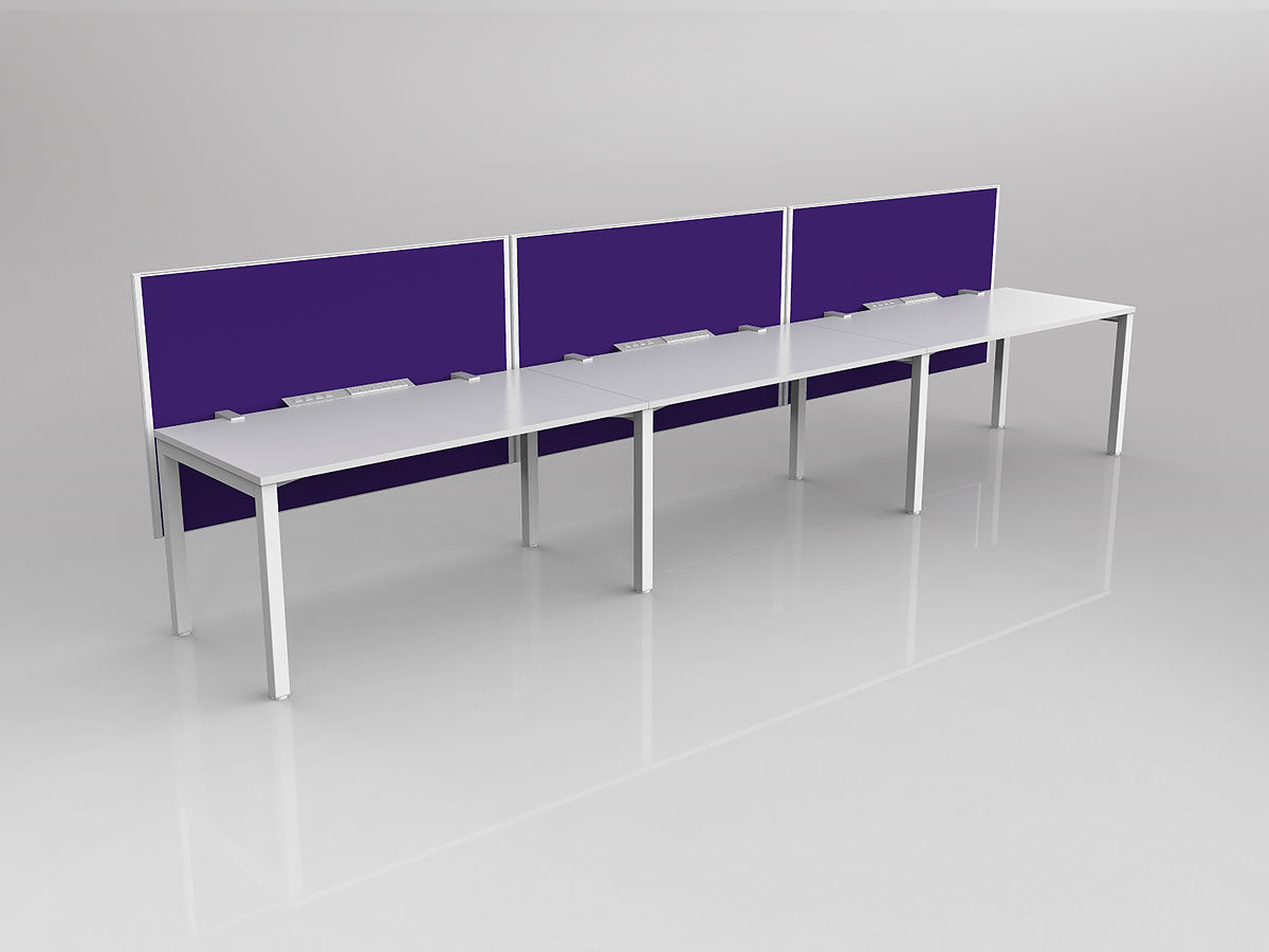 OL Axis 3 User Single Sided Workstation with Hung Screen - Breathe Fabric