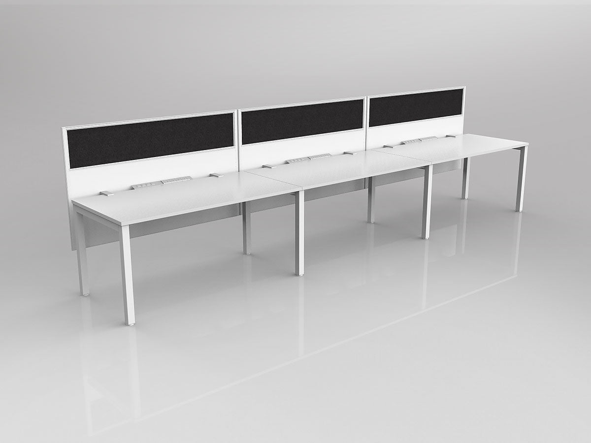 OL Axis 3 User Single Sided Workstation with Hung Screen - Breathe Fabric