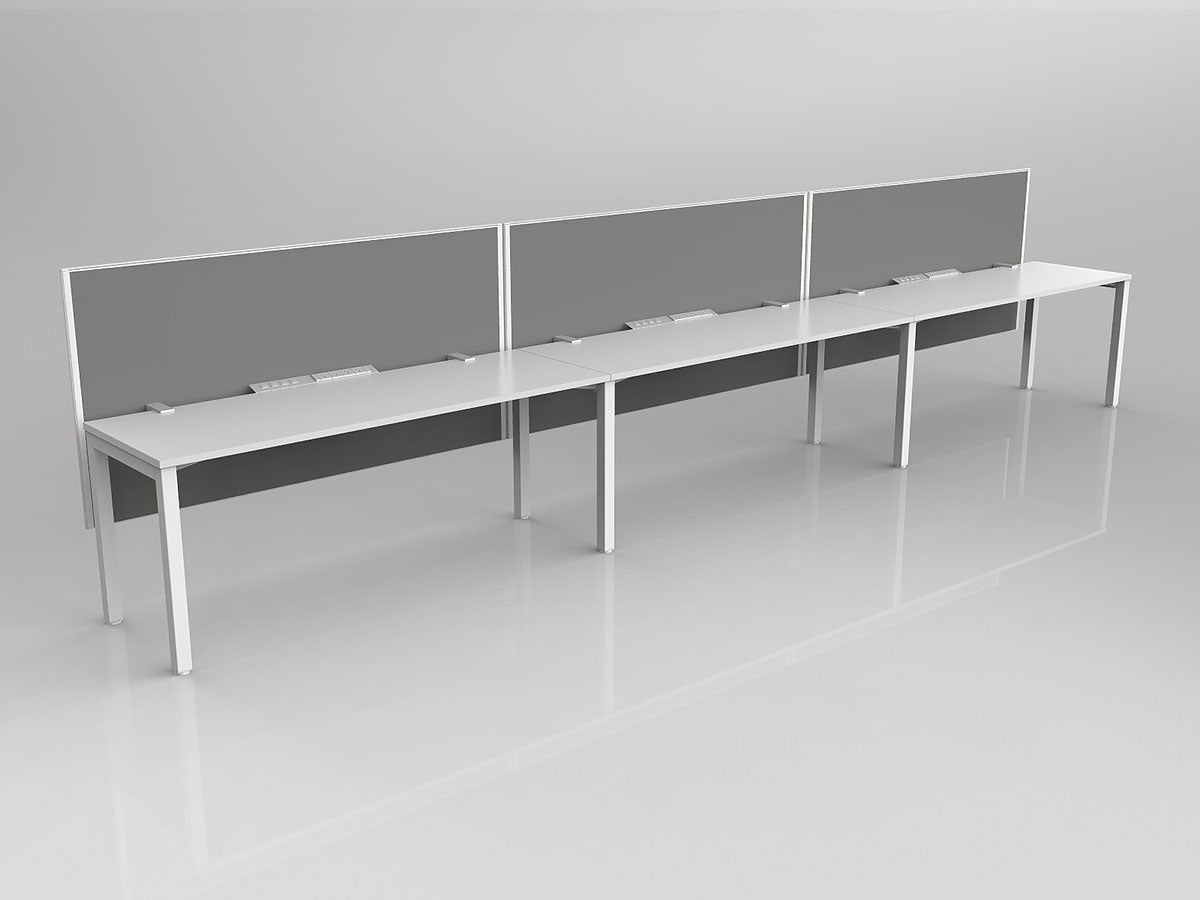 OL Axis 3 User Single Sided Workstation with Hung Screen - Splice Fabric