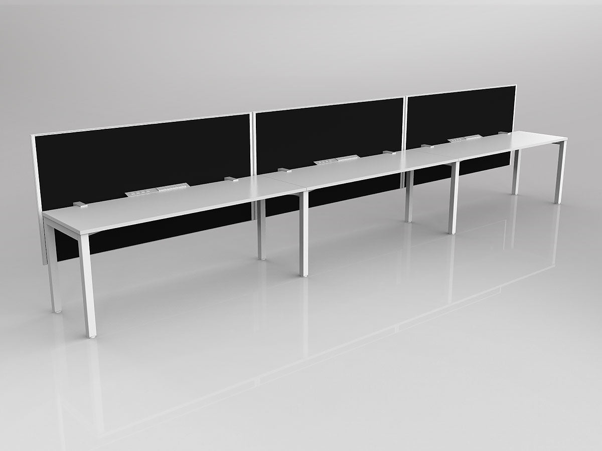 OL Axis 3 User Single Sided Workstation with Hung Screen - Splice Fabric