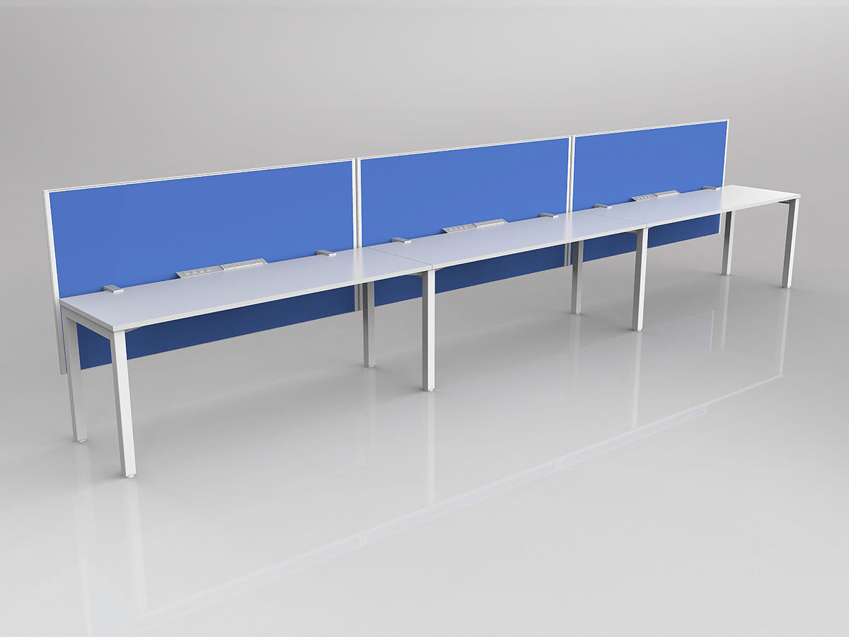 OL Axis 3 User Single Sided Workstation with Hung Screen - Breathe Fabric