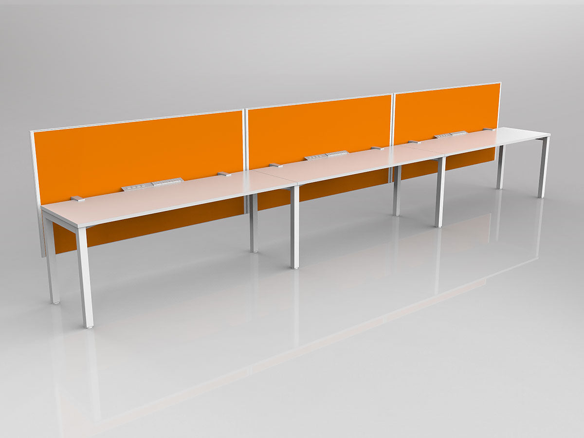 OL Axis 3 User Single Sided Workstation with Hung Screen - Breathe Fabric