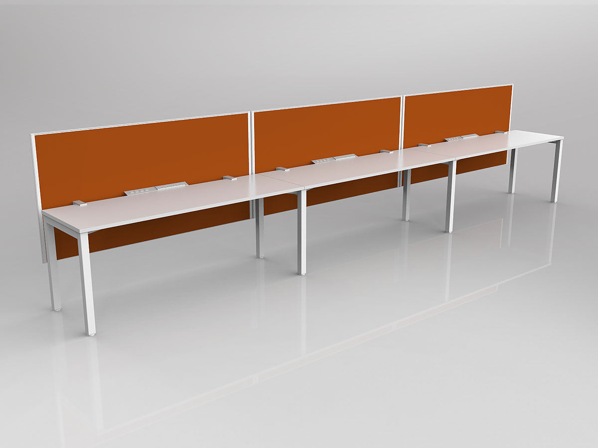 OL Axis 3 User Single Sided Workstation with Hung Screen - Breathe Fabric