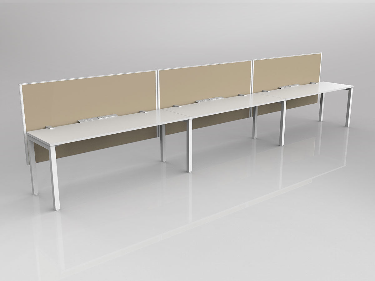 OL Axis 3 User Single Sided Workstation with Hung Screen - Breathe Fabric