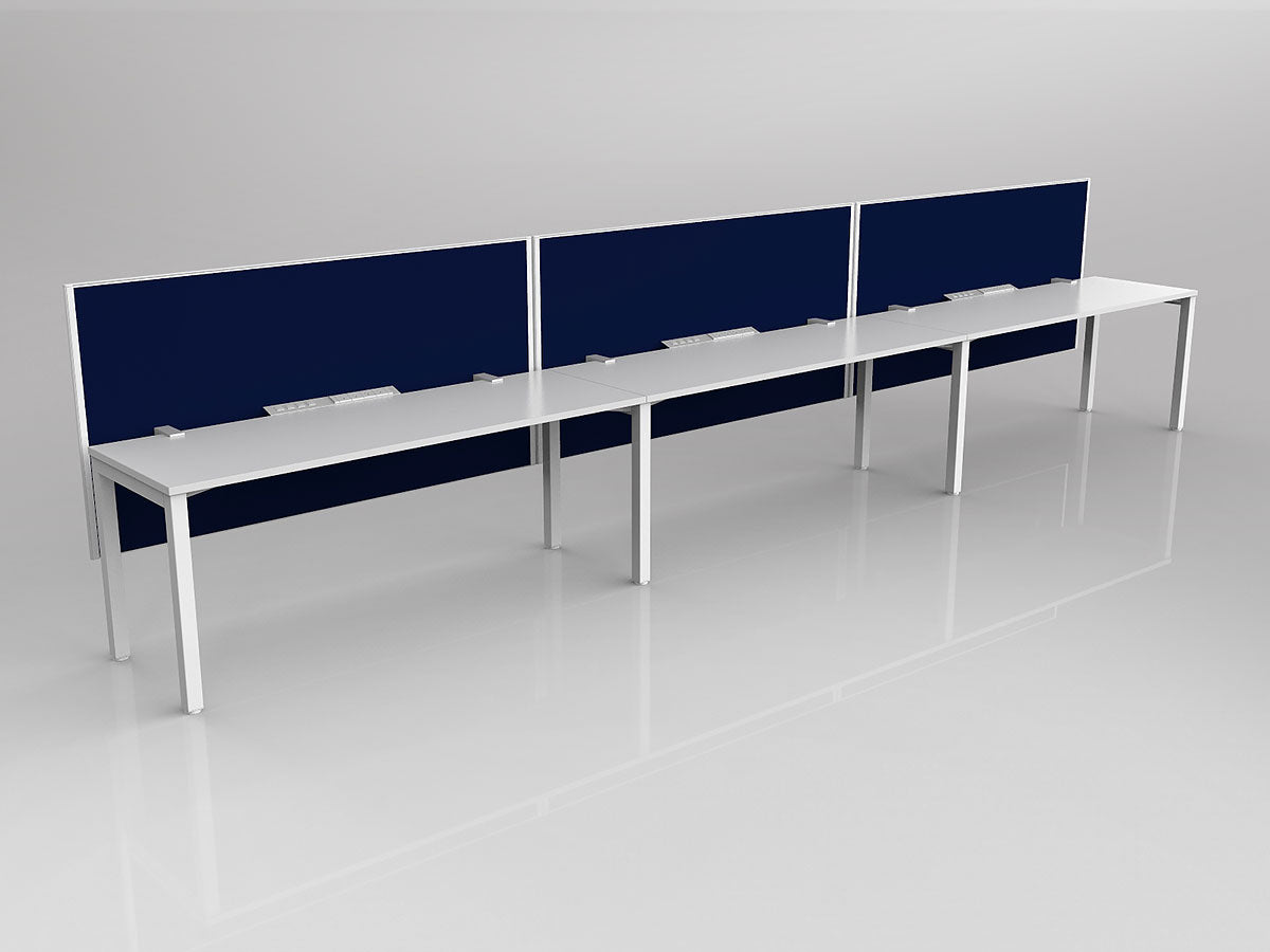 OL Axis 3 User Single Sided Workstation with Hung Screen - Breathe Fabric