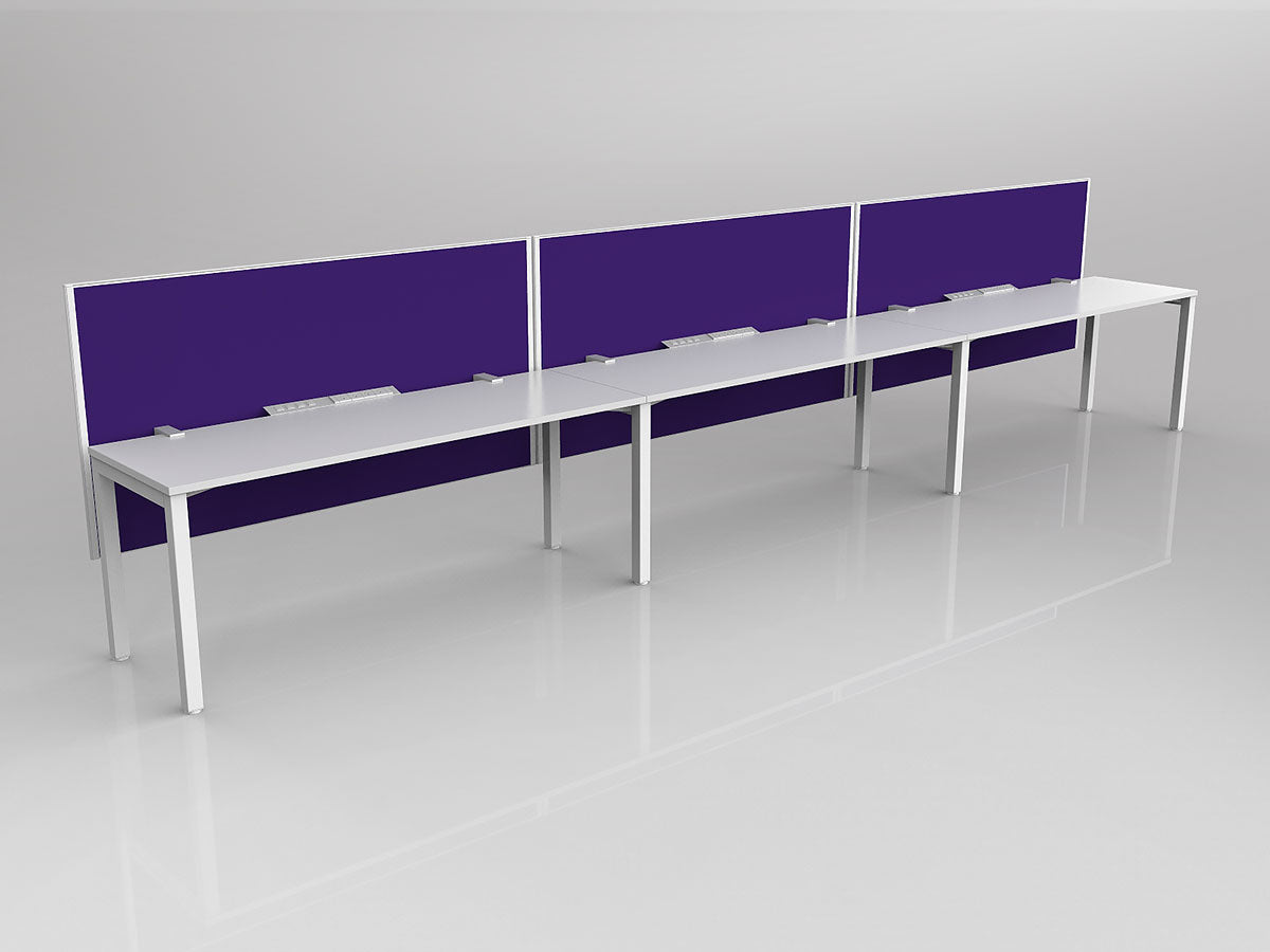 OL Axis 3 User Single Sided Workstation with Hung Screen - Breathe Fabric