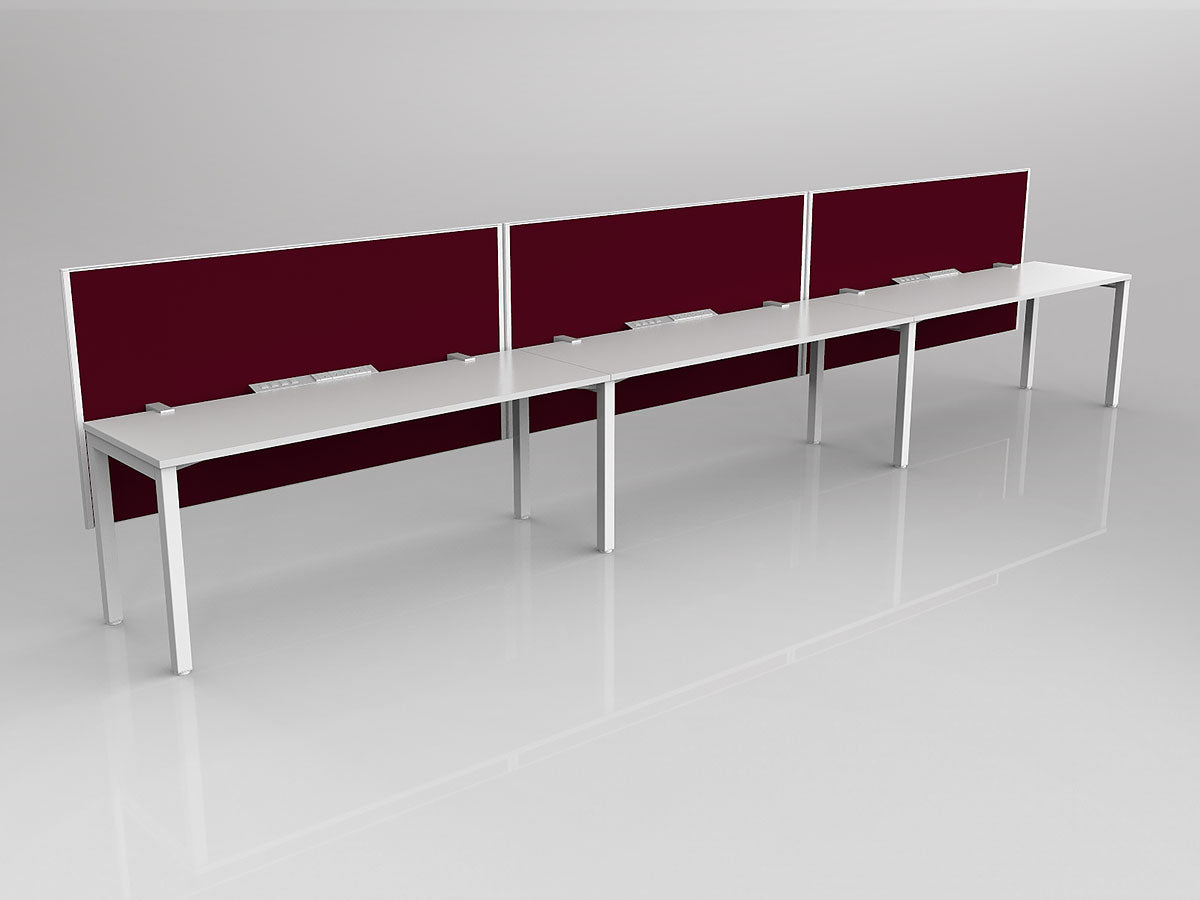 OL Axis 3 User Single Sided Workstation with Hung Screen - Breathe Fabric